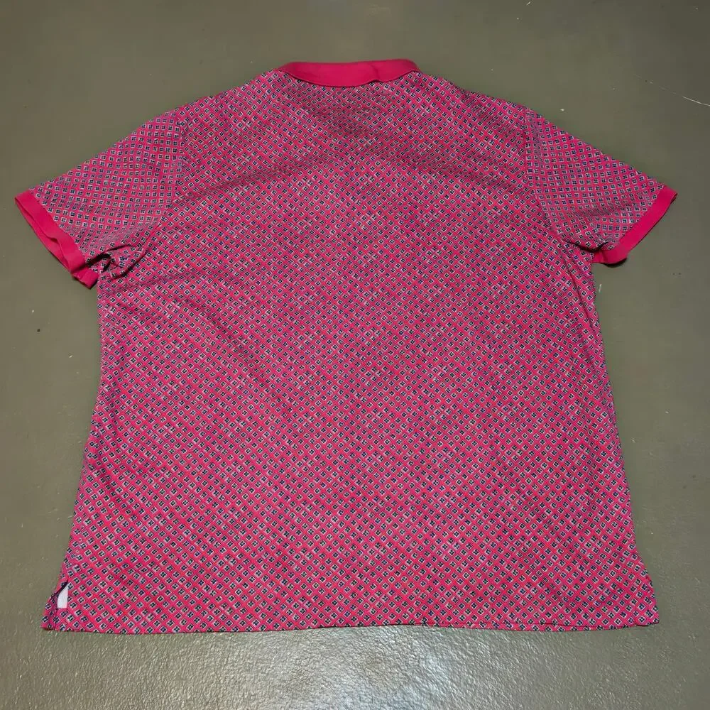 Polo Ralph Lauren Classic Fit Cotton‎ Bayberry Foulard Hot Pink Polo Men Size XL